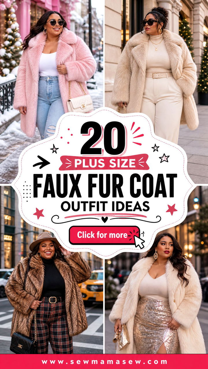 20 Plus Size Faux Fur Coat Outfit Ideas for Winter Glam - 20 Plus Size Faux Fur Coat Outfit Ideas for Winter Glam