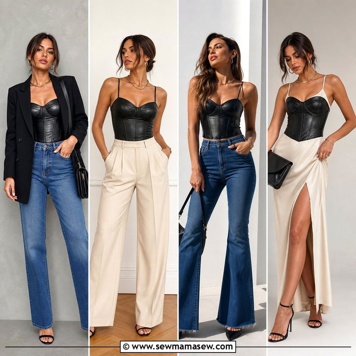20 Plus Size Faux Leather Corset Top Outfit Ideas to Slay