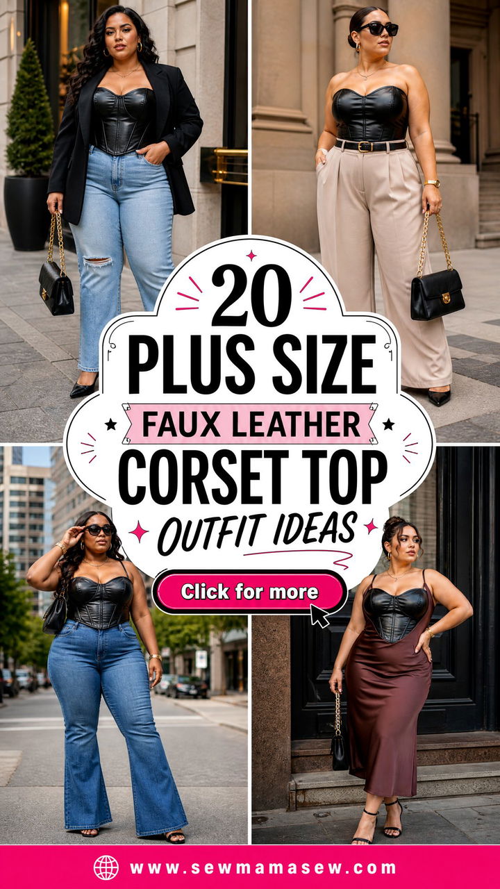 20 Plus Size Faux Leather Corset Top Outfit Ideas to Slay - 20 Plus Size Faux Leather Corset Top Outfit Ideas to Slay