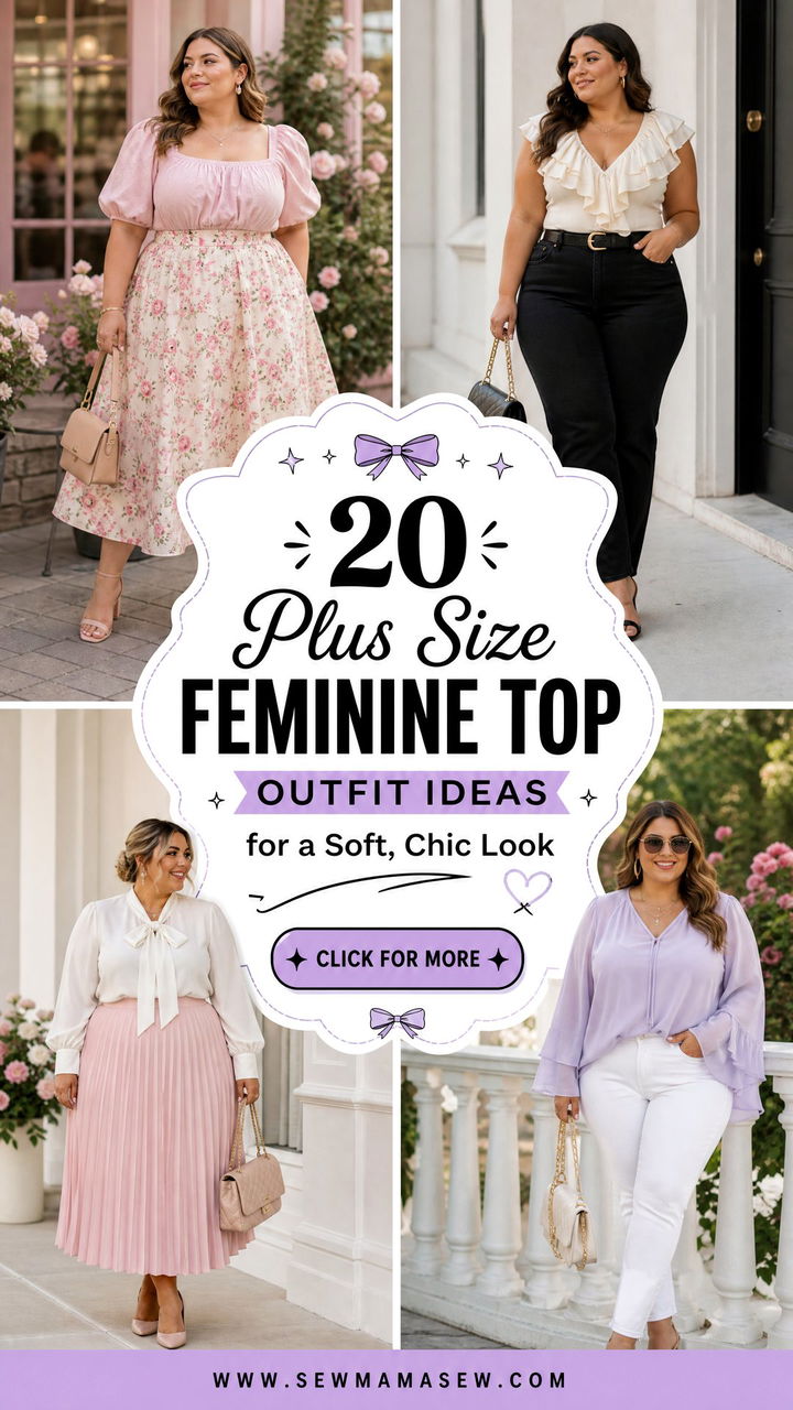 20 Plus Size Feminine Top Outfit Ideas for a Soft Chic Look - 20 Plus Size Feminine Top Outfit Ideas for a Soft, Chic Look