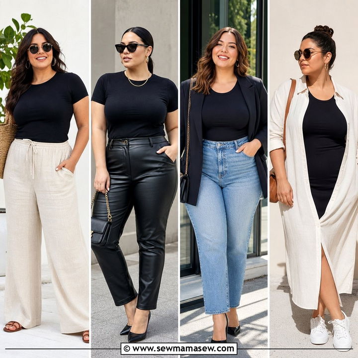 20 Plus Size Fitted T Shirt Outfit Ideas for Casual Days