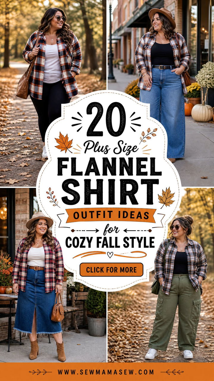 20 Plus Size Flannel Shirt Outfit Ideas for Cozy Fall Style - 20 Plus Size Flannel Shirt Outfit Ideas for Cozy Fall Style