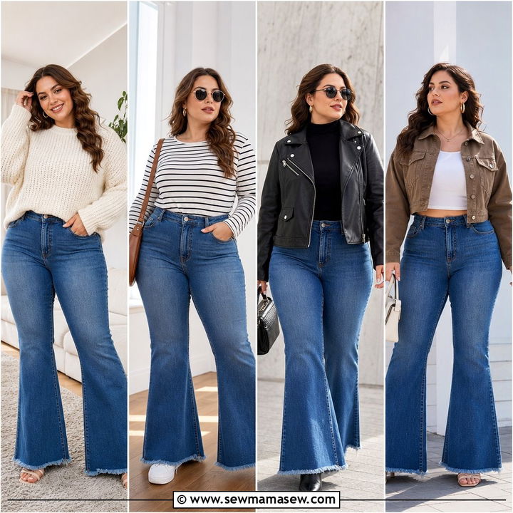 20 Plus Size Flare Jeans Outfit Ideas for a Chic Retro Look
