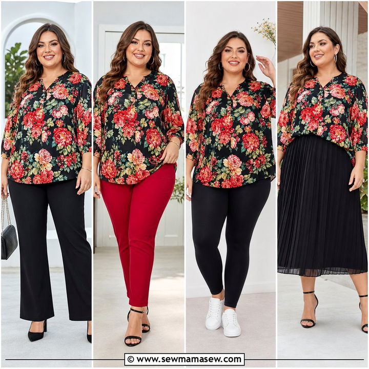 20 Plus Size Floral Blouse Outfit Ideas for Effortless Style