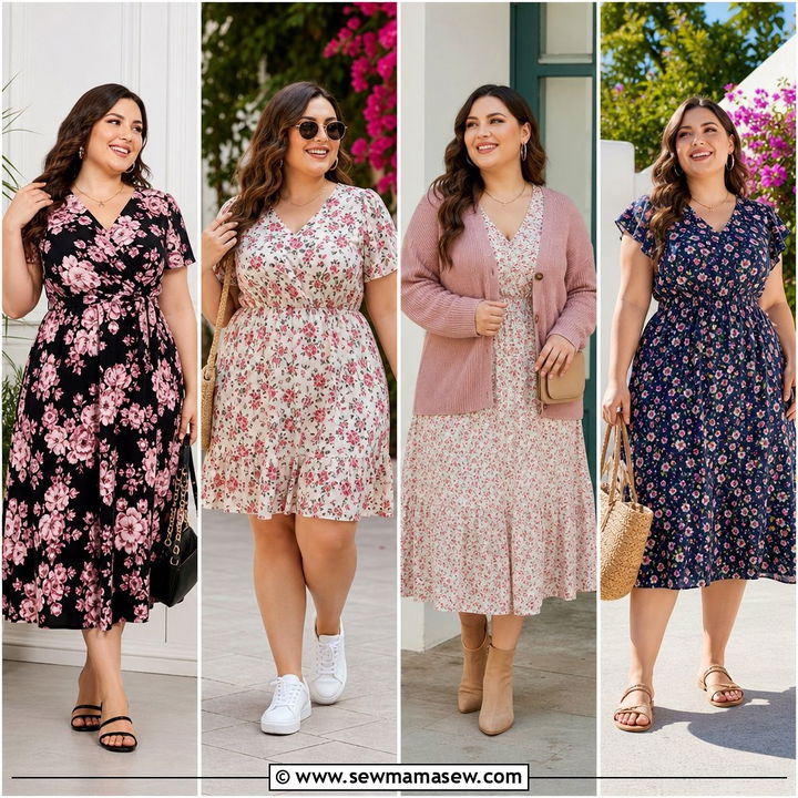 20 Plus Size Floral Dress Outfit Ideas for Romantic Style