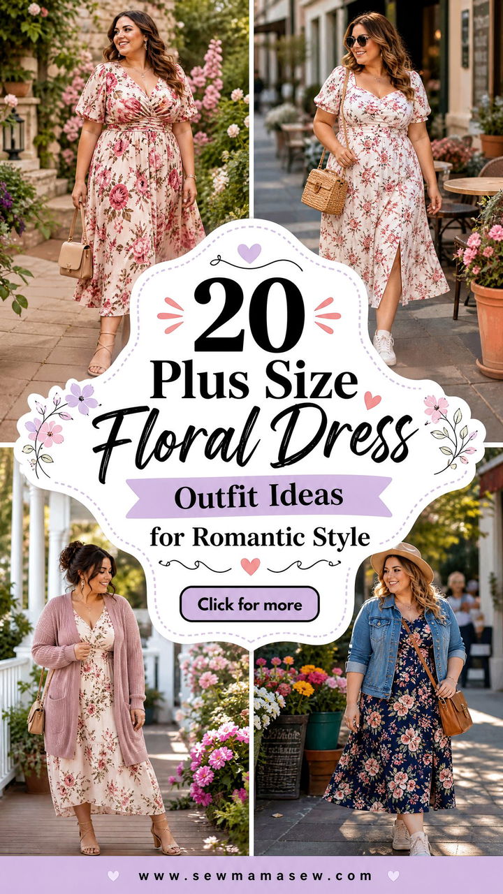 20 Plus Size Floral Dress Outfit Ideas for Romantic Style - 20 Plus Size Floral Dress Outfit Ideas for Romantic Style