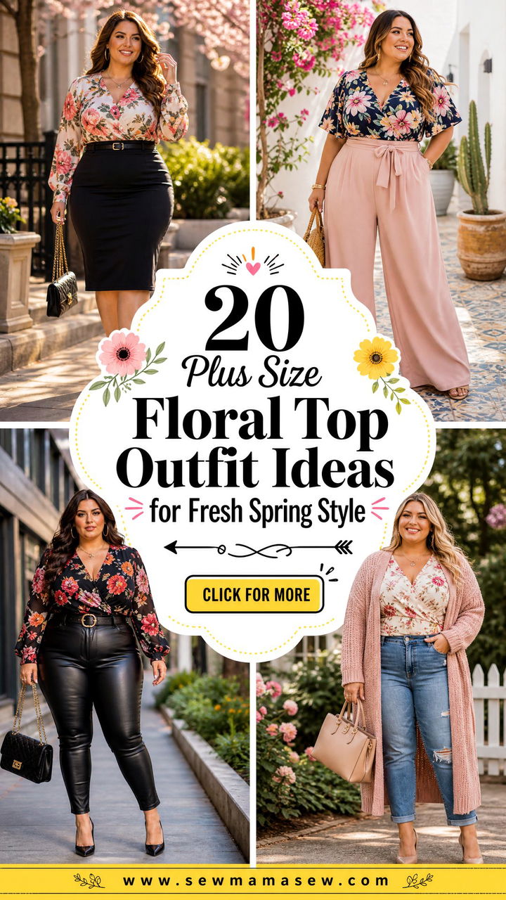 20 Plus Size Floral Top Outfit Ideas for Fresh Spring Style - 20 Plus Size Floral Top Outfit Ideas for Fresh Spring Style