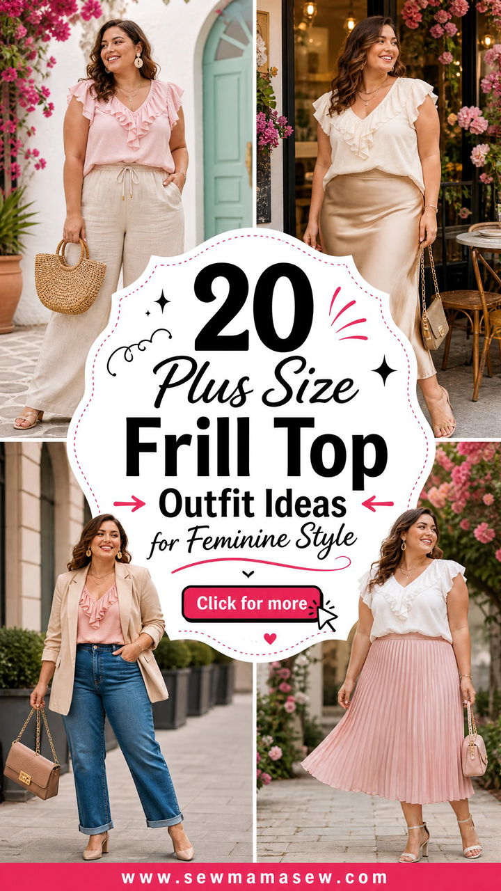 20 Plus Size Frill Top Outfit Ideas for Feminine Style - 20 Plus Size Frill Top Outfit Ideas for Feminine Style