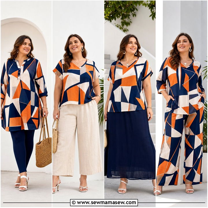 20 Plus Size Geometric Print Top Outfit Ideas to Try Now