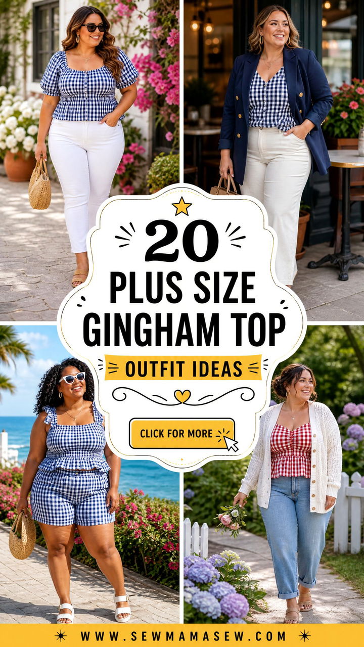 20 Plus Size Gingham Top Outfit Ideas for Fresh Summer Style - 20 Plus Size Gingham Top Outfit Ideas for Fresh Summer Style