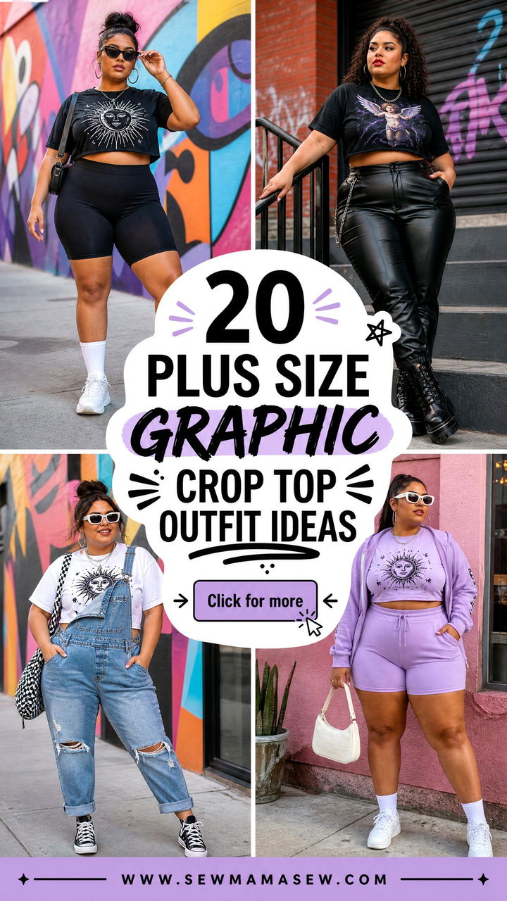 20 Plus Size Graphic Crop Top Outfit Ideas for Bold Casual Looks - 20 Plus Size Graphic Crop Top Outfit Ideas for Bold Casual Looks