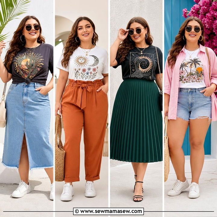 20 Plus Size Graphic Tee Outfit Ideas for Cool Casual Style