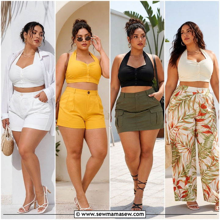 20 Plus Size Halter Crop Top Outfit Ideas for Bold Summer Style