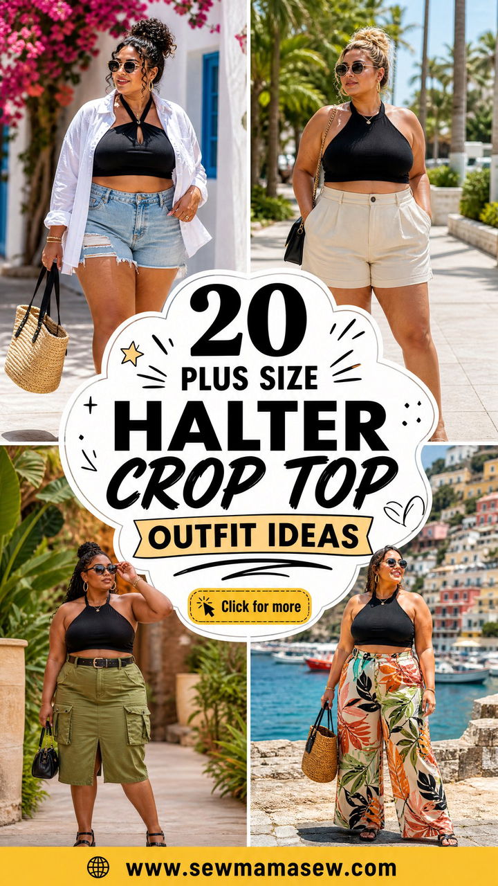 20 Plus Size Halter Crop Top Outfit Ideas for Bold Summer Style - 20 Plus Size Halter Crop Top Outfit Ideas for Bold Summer Style