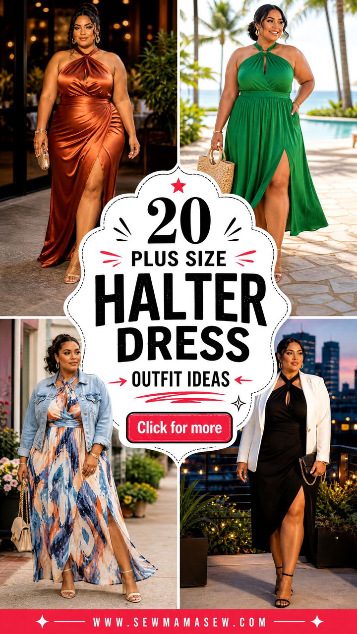 20 Plus Size Halter Dress Outfit Ideas for Stunning Summer Looks - 20 Plus Size Halter Dress Outfit Ideas for Stunning Summer Looks