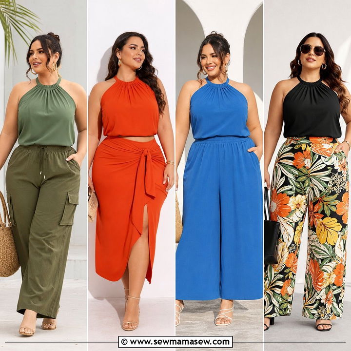 20 Plus Size Halter Neck Top Outfit Ideas for Sleek Summer Style