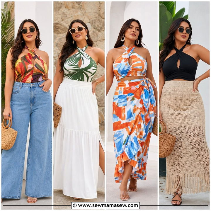 20 Plus Size Halter Neckline Top Outfit Ideas to Try Now
