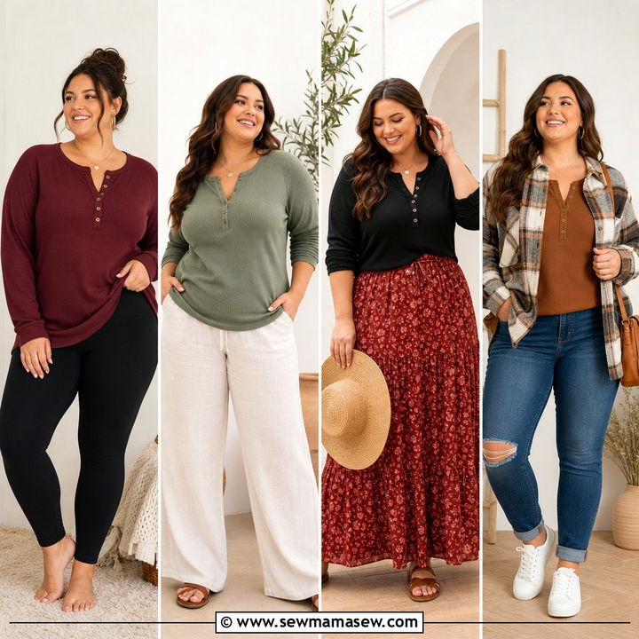 20 Plus Size Henley Top Outfit Ideas for Easy Everyday Style