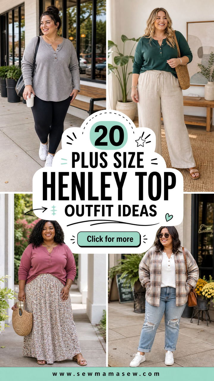 20 Plus Size Henley Top Outfit Ideas for Easy Everyday Style - 20 Plus Size Henley Top Outfit Ideas for Easy Everyday Style
