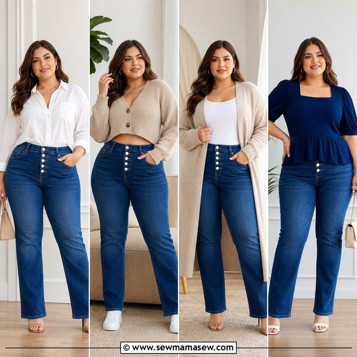 20 Plus Size High Waisted Jeans Outfit Ideas That Flatter