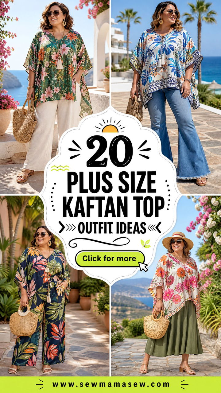 20 Plus Size Kaftan Top Outfit Ideas for Breezy Resort Style - 20 Plus Size Kaftan Top Outfit Ideas for Breezy Resort Style