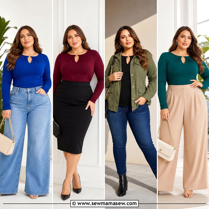 20 Plus Size Keyhole Top Outfit Ideas for Elegant Evening Style