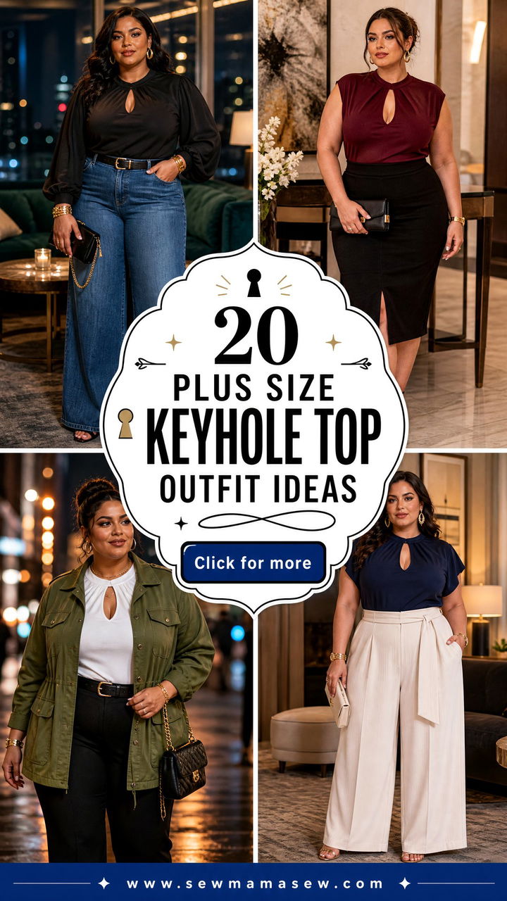 20 Plus Size Keyhole Top Outfit Ideas for Elegant Evening Style - 20 Plus Size Keyhole Top Outfit Ideas for Elegant Evening Style