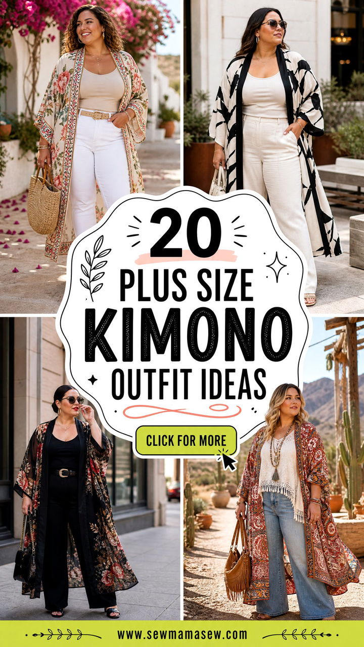 20 Plus Size Kimono Outfit Ideas for Effortless Layered Style - 20 Plus Size Kimono Outfit Ideas for Effortless Layered Style