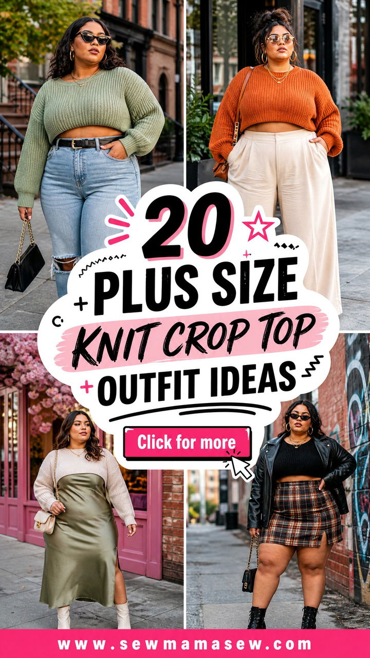 20 Plus Size Knit Crop Top Outfit Ideas for Bold Seasonal Style - 20 Plus Size Knit Crop Top Outfit Ideas for Bold Seasonal Style