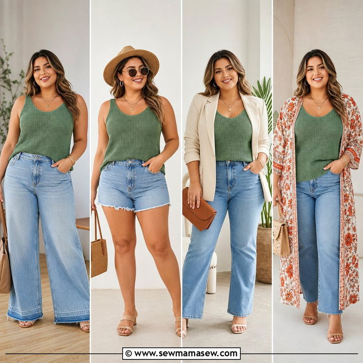 20 Plus Size Knit Tank Top Outfit Ideas for Easy Summer Style
