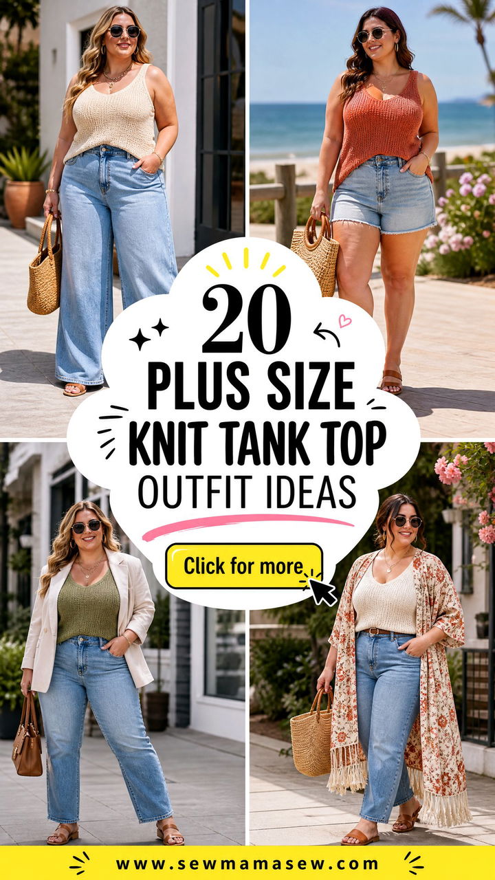 20 Plus Size Knit Tank Top Outfit Ideas for Easy Summer Style - 20 Plus Size Knit Tank Top Outfit Ideas for Easy Summer Style
