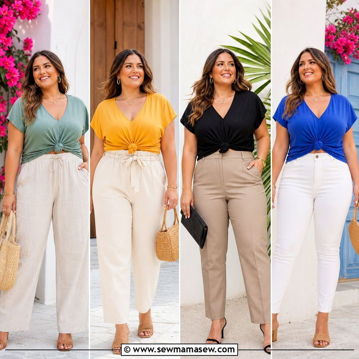 20 Plus Size Knot Front Top Outfit Ideas for Easy Polished Style