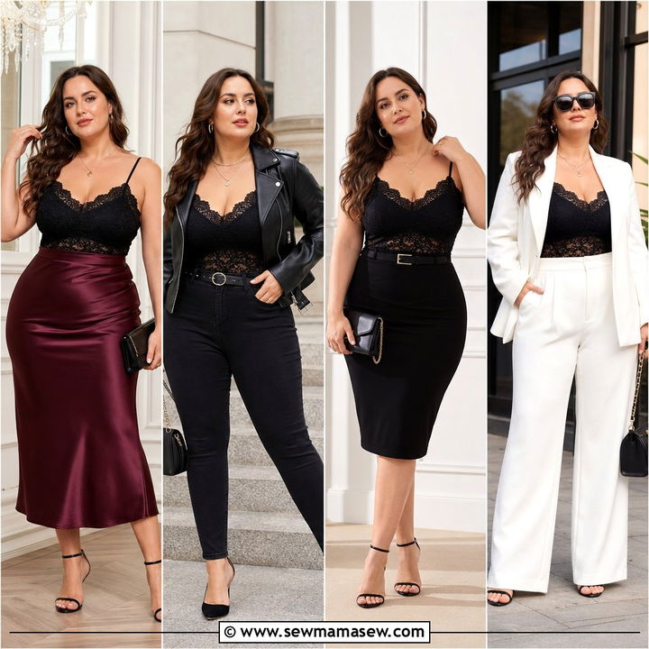 20 Plus Size Lace Cami Top Outfit Ideas for Romantic Style