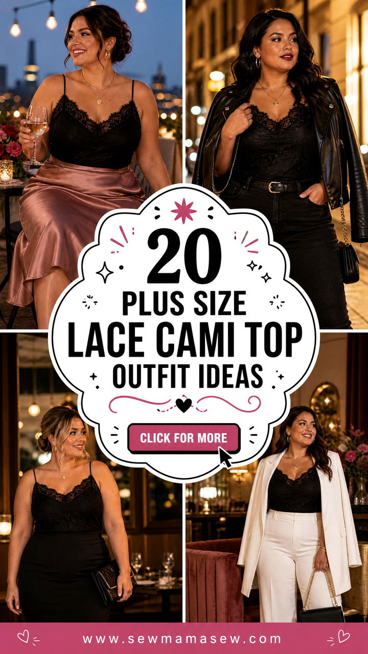 20 Plus Size Lace Cami Top Outfit Ideas for Romantic Style - 20 Plus Size Lace Cami Top Outfit Ideas for Romantic Style