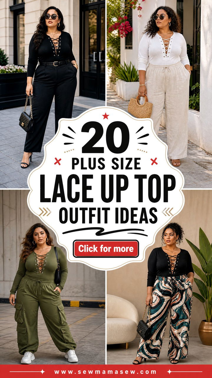 20 Plus Size Lace Up Top Outfit Ideas for Confident Style - 20 Plus Size Lace Up Top Outfit Ideas for Confident Style