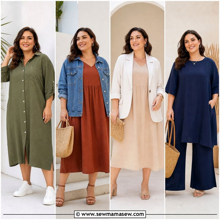 20 Plus Size Linen Dress Outfit Ideas for Breezy Summer Style