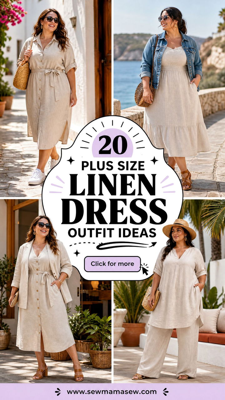 20 Plus Size Linen Dress Outfit Ideas for Breezy Summer Style - 20 Plus Size Linen Dress Outfit Ideas for Breezy Summer Style