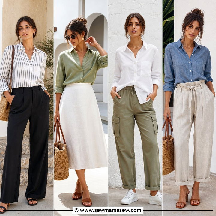 20 Plus Size Linen Shirt Outfit Ideas for Polished Warm Days