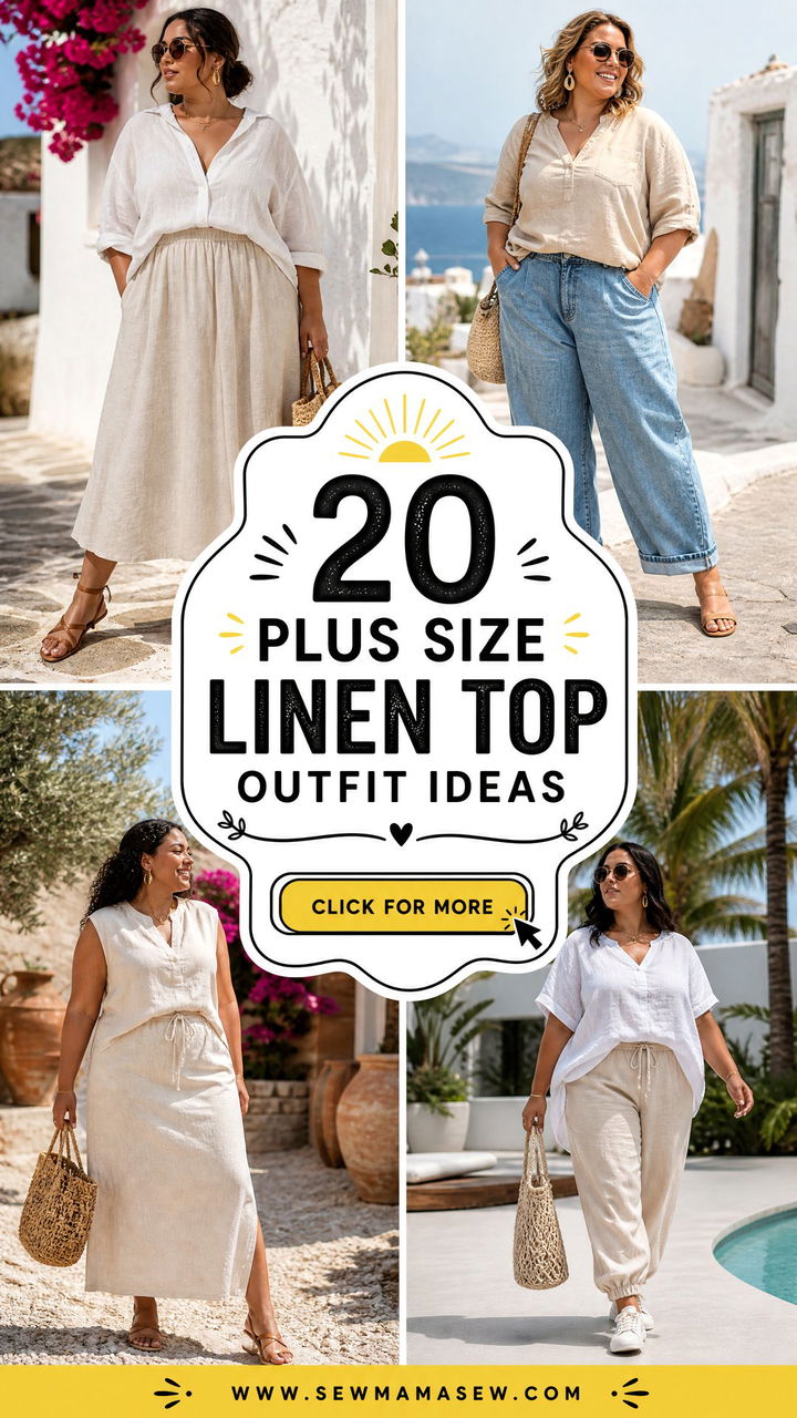 20 Plus Size Linen Top Outfit Ideas for Breezy Summer Style - 20 Plus Size Linen Top Outfit Ideas for Breezy Summer Style