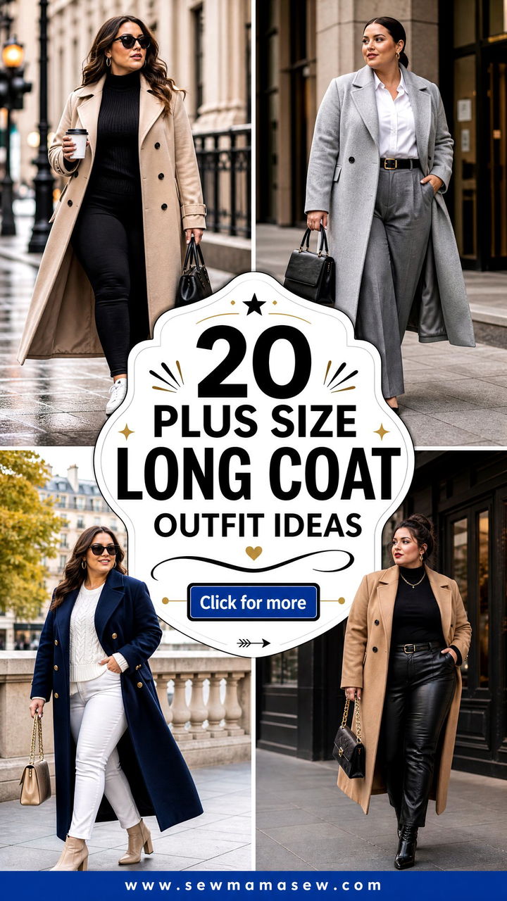 20 Plus Size Long Coat Outfit Ideas for Cold-Weather Polish - 20 Plus Size Long Coat Outfit Ideas for Cold-Weather Polish