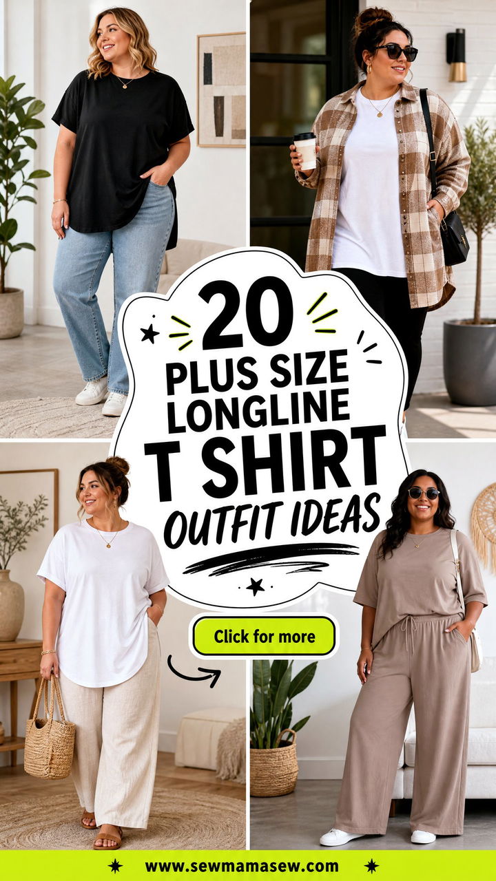 20 Plus Size Longline T Shirt Outfit Ideas for Casual Comfort - 20 Plus Size Longline T Shirt Outfit Ideas for Casual Comfort