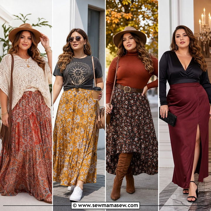 20 Plus Size Maxi Skirt Outfit Ideas for Breezy Chic Looks