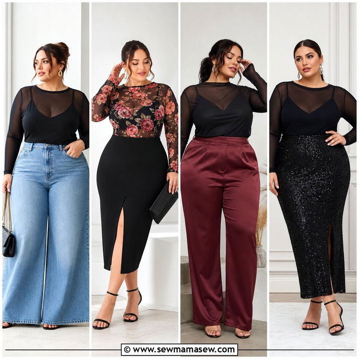 20 Plus Size Mesh Top Outfit Ideas for Bold Night-Out Style
