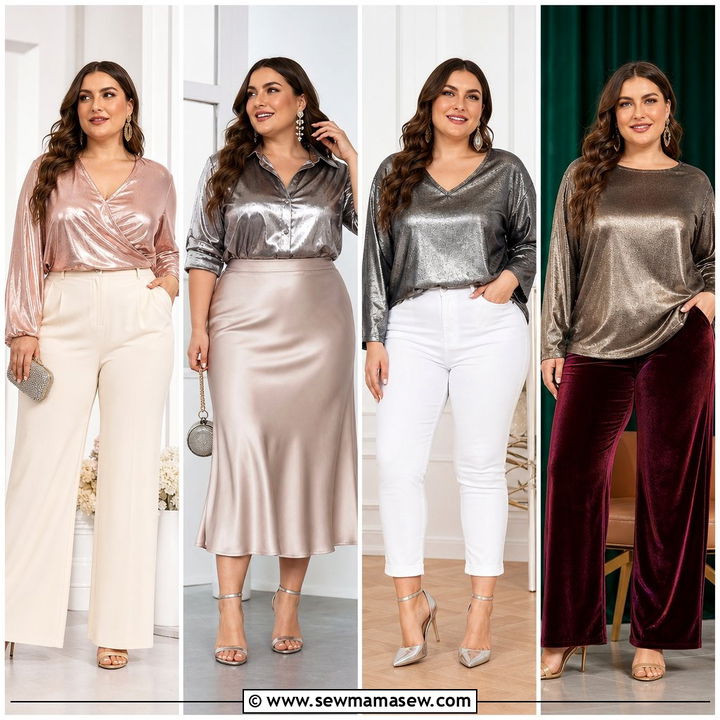 20 Plus Size Metallic Top Outfit Ideas That Shine After Dark