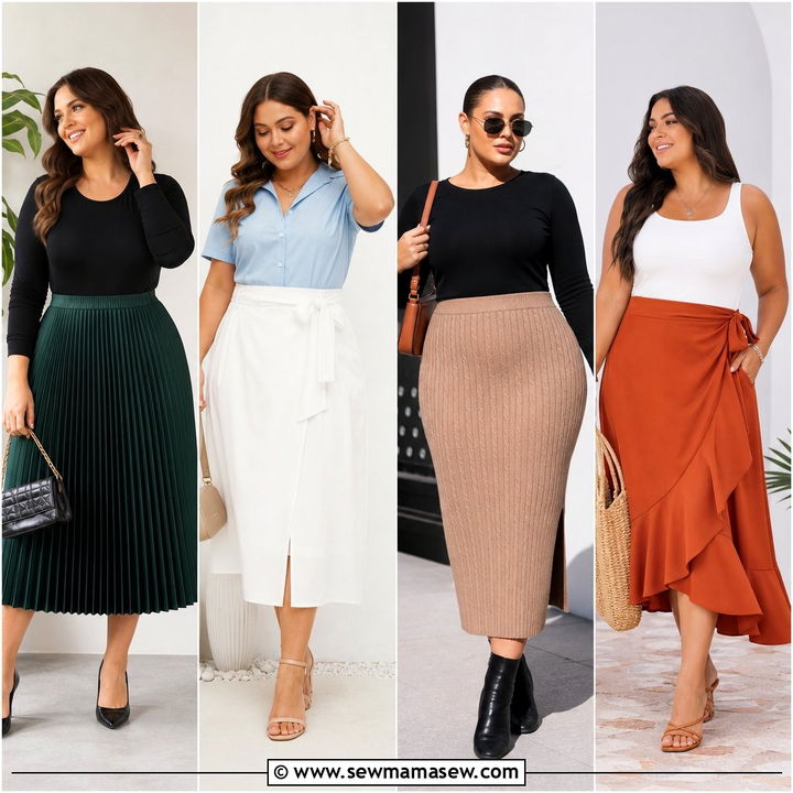 20 Plus Size Midi Skirt Outfit Ideas for Work-to-Weekend