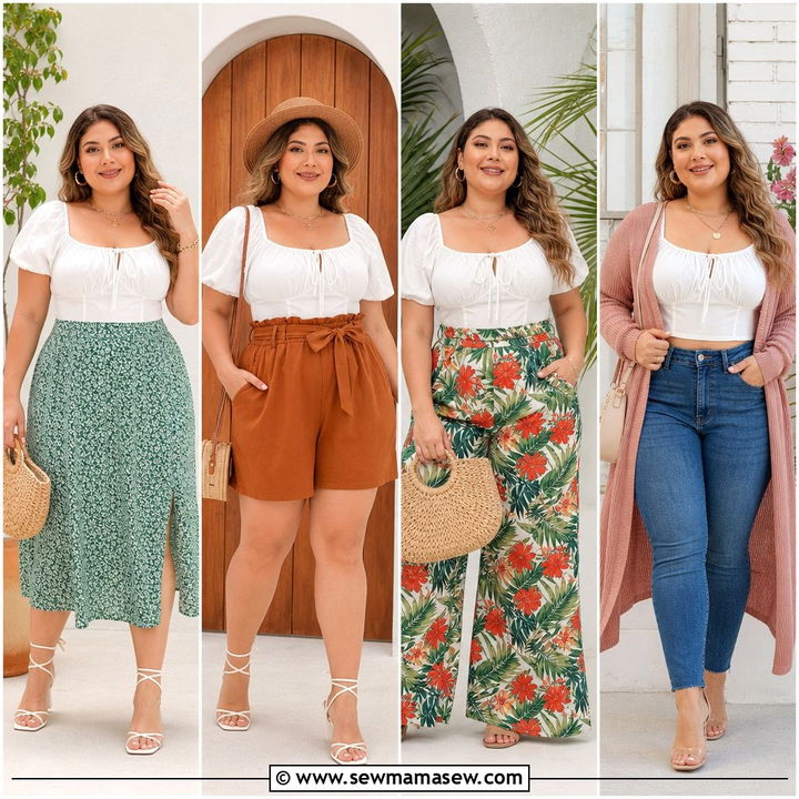 20 Plus Size Milkmaid Blouse Outfit Ideas for Sweet Summer Style