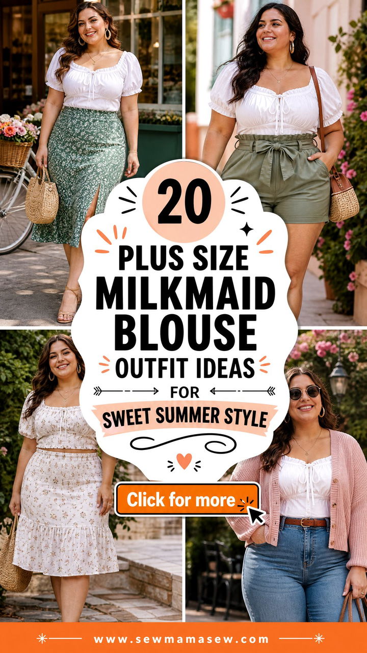 20 Plus Size Milkmaid Blouse Outfit Ideas for Sweet Summer Style - 20 Plus Size Milkmaid Blouse Outfit Ideas for Sweet Summer Style