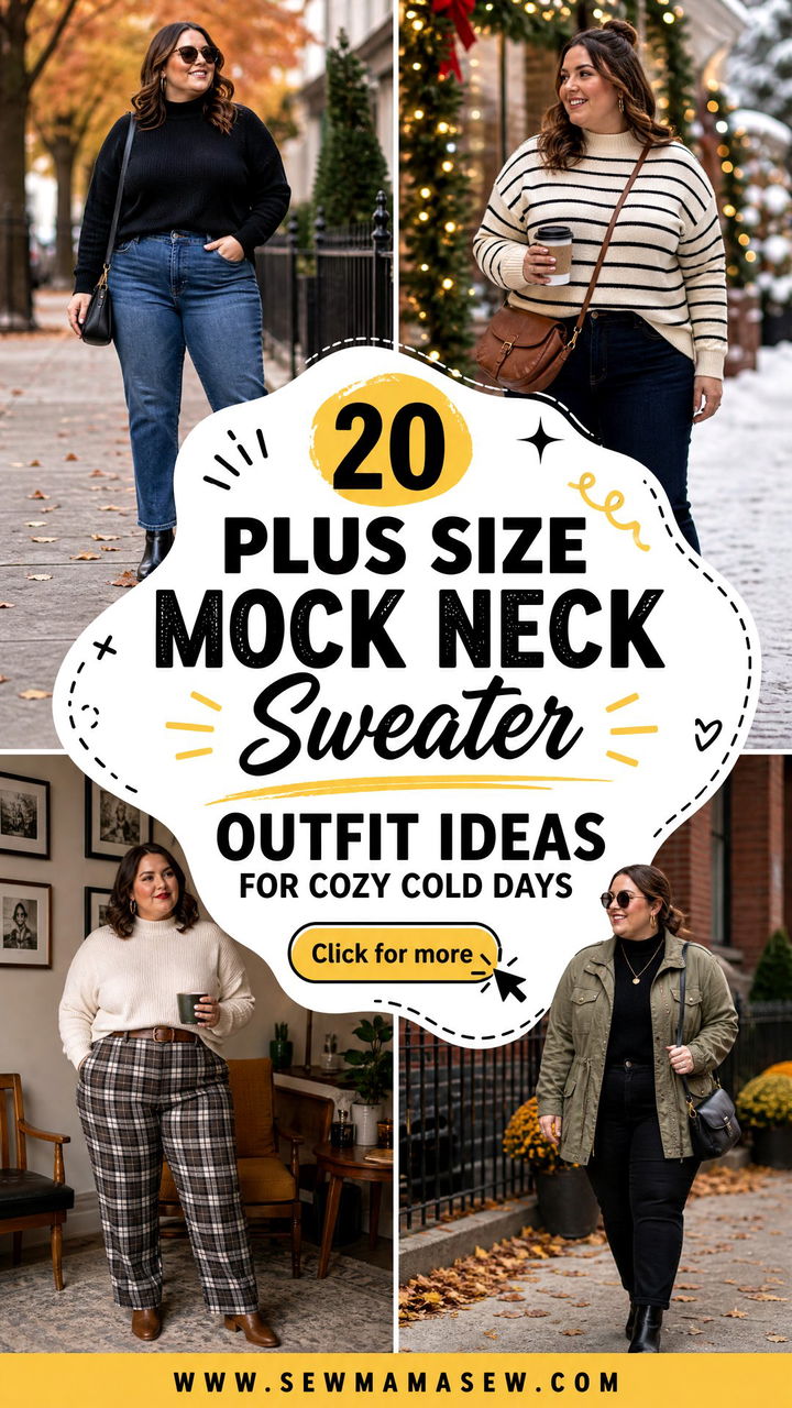 20 Plus Size Mock Neck Sweater Outfit Ideas for Cozy Cold Days - 20 Plus Size Mock Neck Sweater Outfit Ideas for Cozy Cold Days