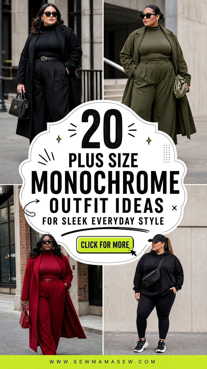20 Plus Size Monochrome Outfit Ideas for Sleek Everyday Style - 20 Plus Size Monochrome Outfit Ideas for Sleek Everyday Style
