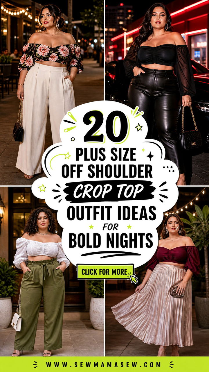 20 Plus Size Off Shoulder Crop Top Outfit Ideas for Bold Nights - 20 Plus Size Off Shoulder Crop Top Outfit Ideas for Bold Nights